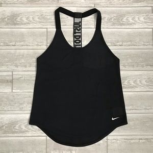 NIKE Women's Black Dri-Fit Strap-Back Tank Top